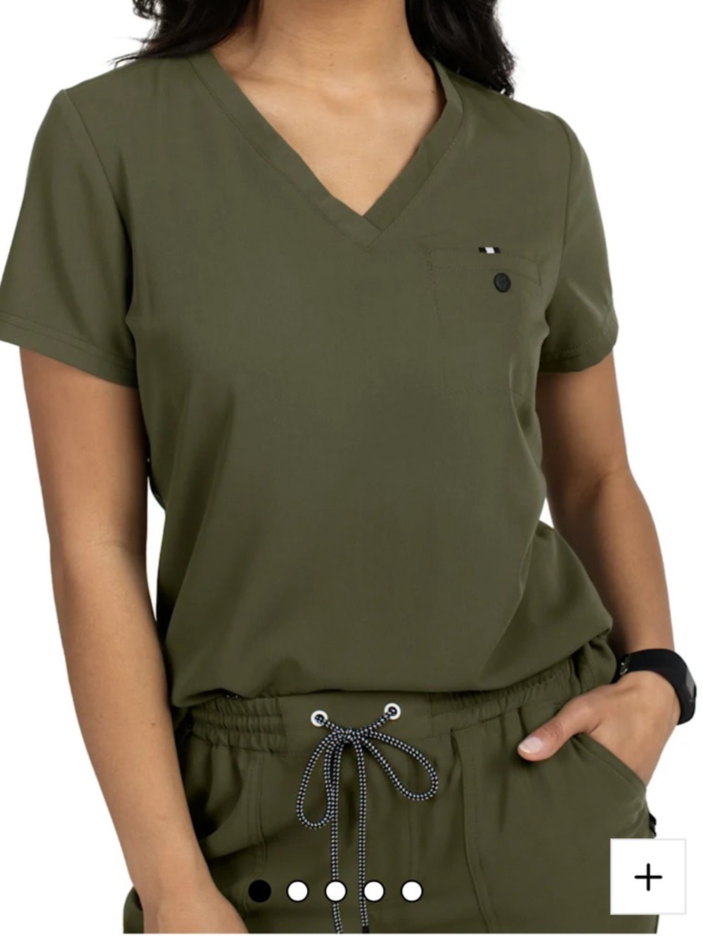 Beyond Scrubs Set Olive Green XL Jogger Pants & V-Neck Top Medical Uniform